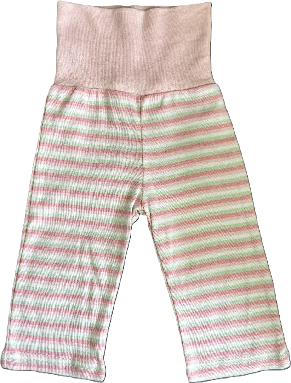 Under the Nile Organic Cotton Baby Striped Set Pink Mint LS Kimono Pants 3-6M - Image 3