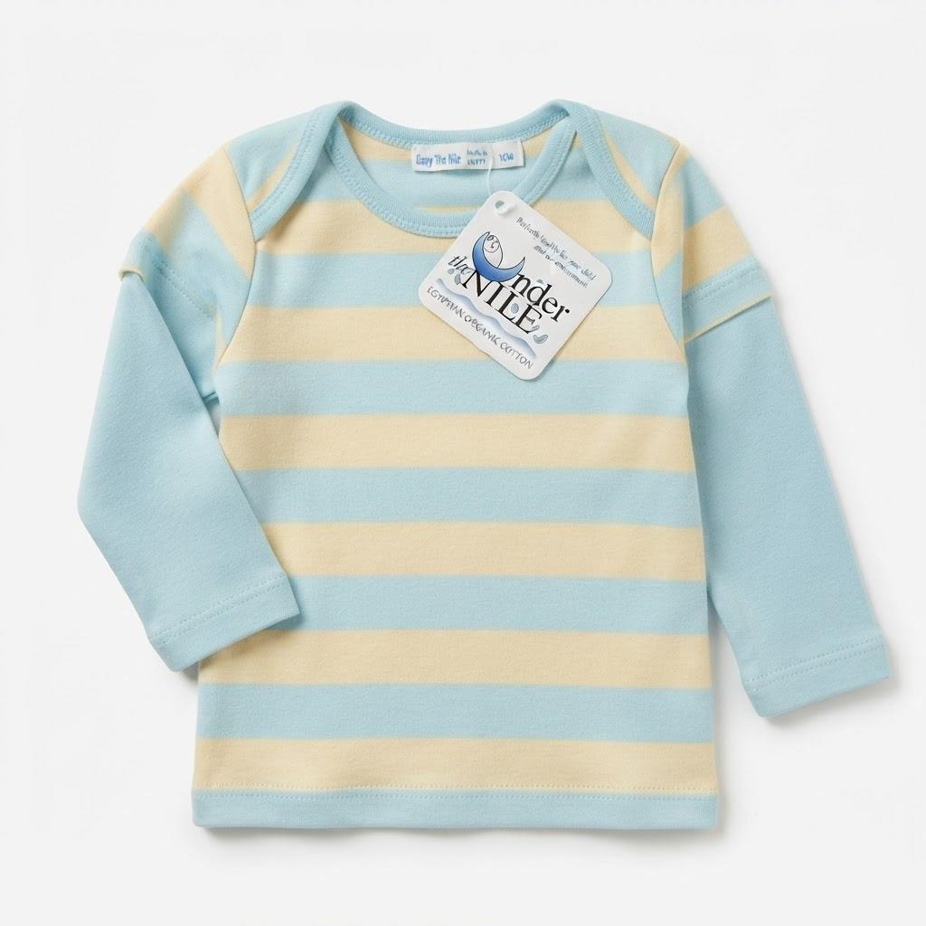 Under the Nile Baby Tee | Faux Two-Piece Striped Organic Cotton 18M - Image 2
