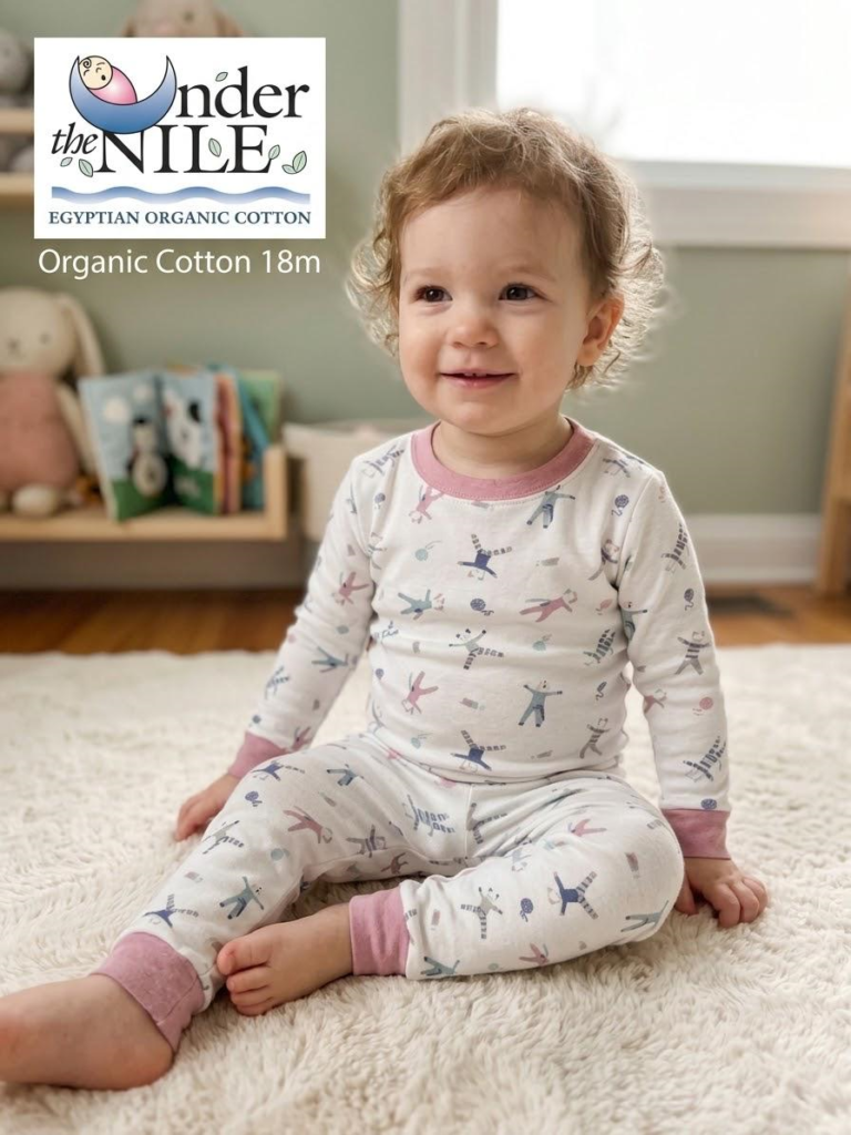 Under the Nile 100% Organic Egyptian Cotton Toddler Two-Piece Long Johns Pajama