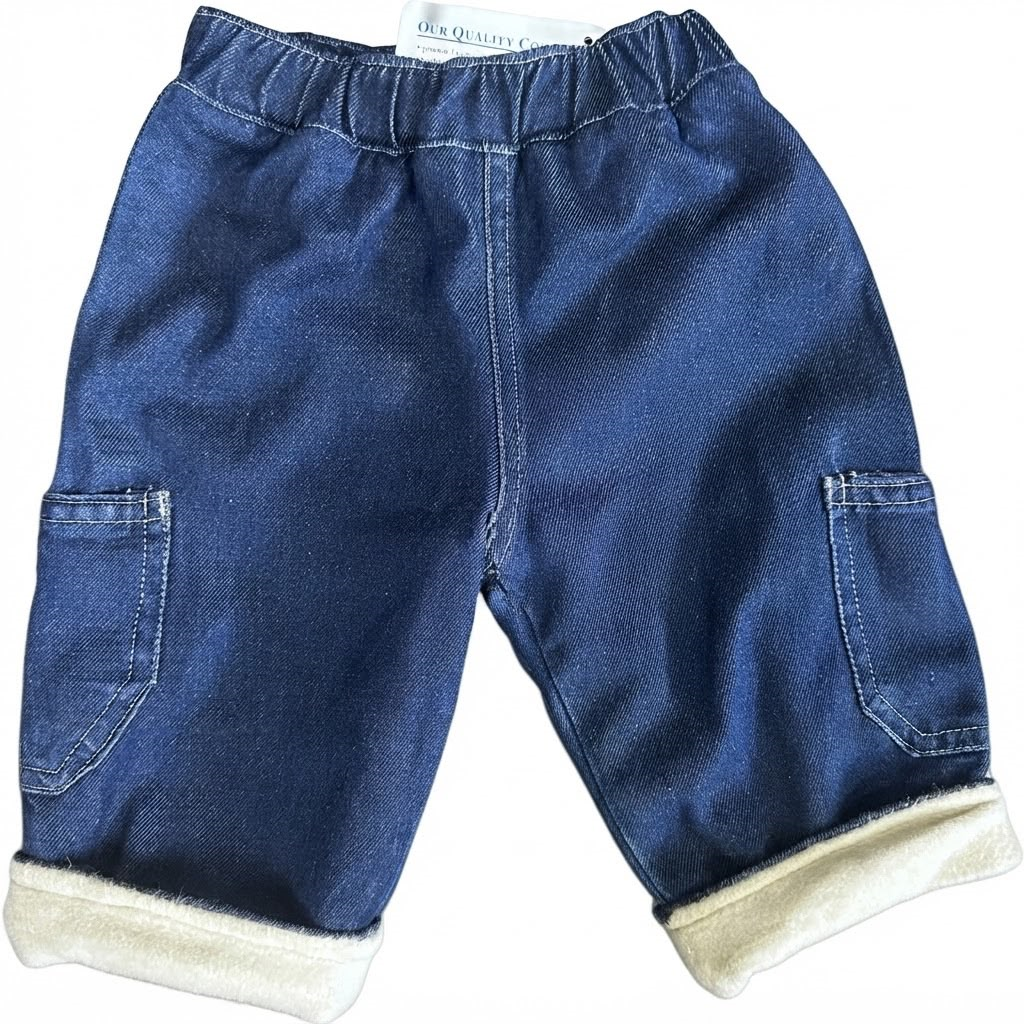 Under the Nile Organic Baby Jeans 6M Double Layer Warm Winter Cuffed Pants - Image 4