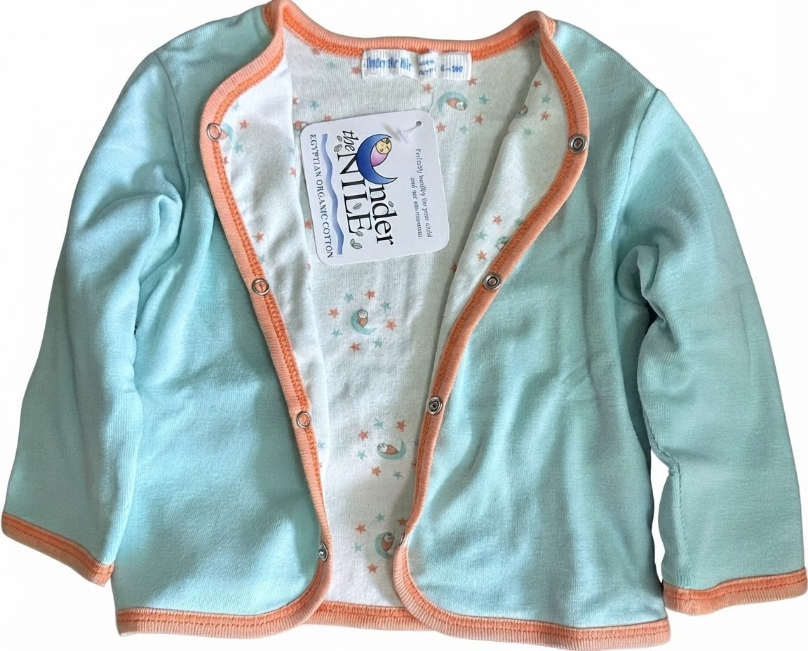 Under the Nile Organic Cotton Reversible Cardigan & Pants Set 6-9 months - Image 4