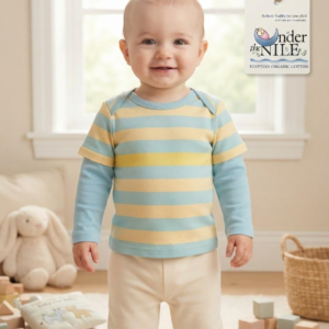 Under the Nile Baby Tee | Faux Two-Piece Striped Organic Cotton 18M
