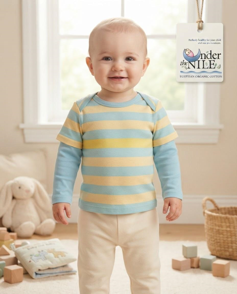 Under the Nile Baby Tee | Faux Two-Piece Striped Organic Cotton 18M