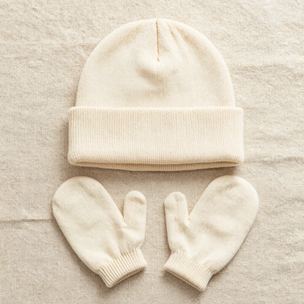 Knit Beanie and Mitten Set